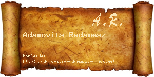 Adamovits Radamesz névjegykártya
